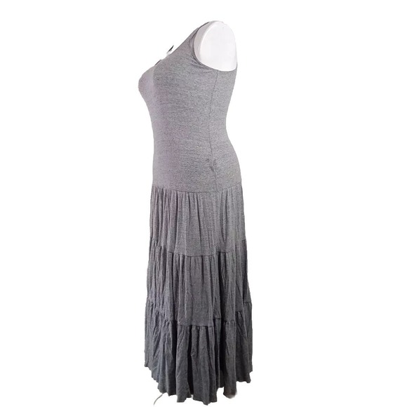 CAbi Dress M Resort Gray Long Maxi Stretch Sleeveless Tier Flowy Comfortable - Picture 6 of 7